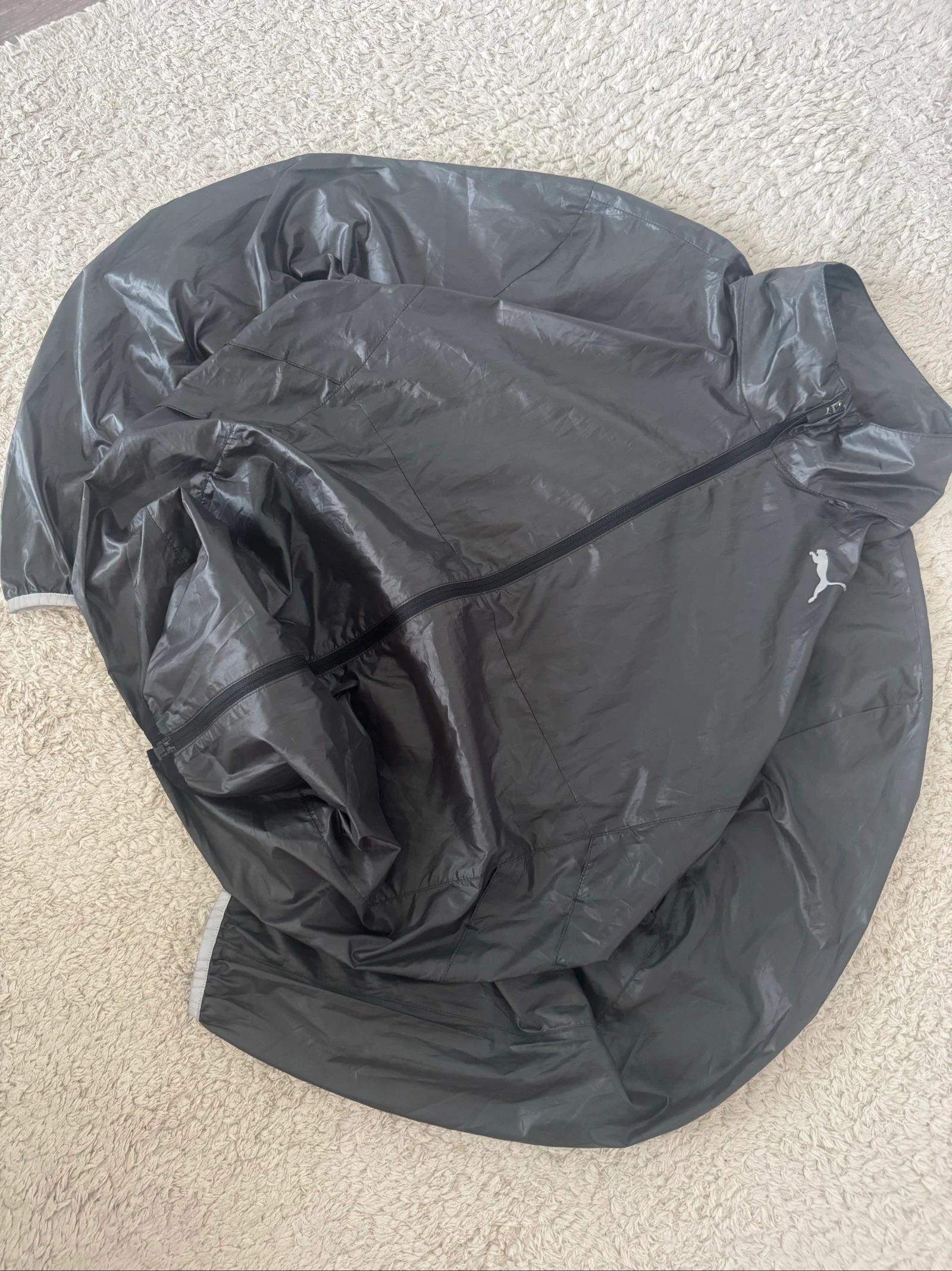 Puma Windbreaker Jas Grijs USP Lichtgewicht Hardlopen Sport Y2K Vintage M – photo 3